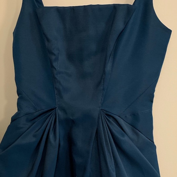Teal Blue Zac Posen Silk Cocktail Dress - Picture 2 of 5